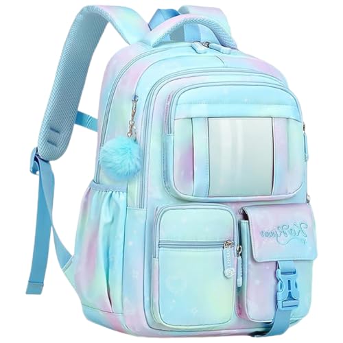 Image of MATMO Backpacks for Girls, School Backpack Kids Student Bookbag Travel Daypack (Blue)