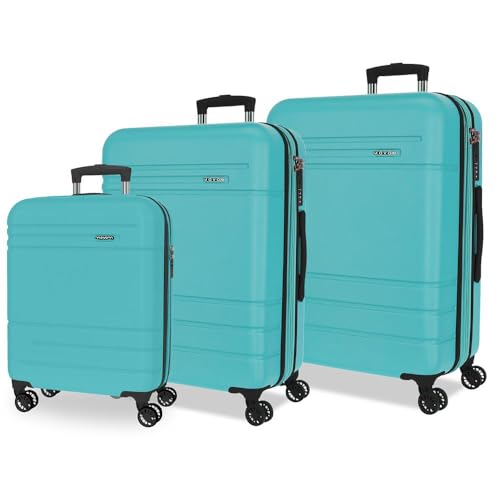 Set de valises Movom Galaxy bleu turquoise rigides 55/68/78 cm 221L avec cadenas intégré