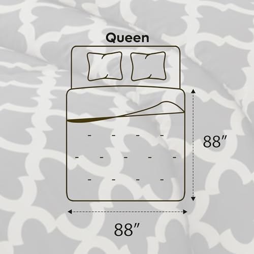 Image of Utopia Bedding 3 Pc Queen Comforter Set, Printed Comforter, Grey | Comforter Set Includes Comforter (88x88) Inches, 2 Shams (20x26) Inches. Soft Microfiber Down Alternative, Machine Washable.