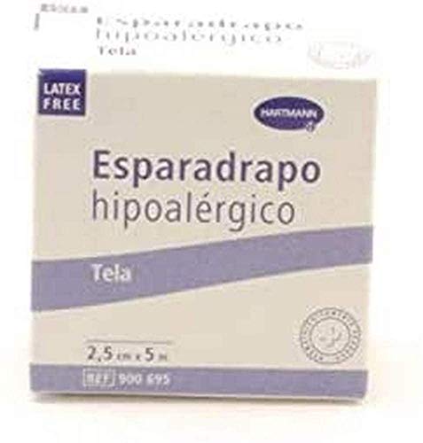 ASENTER ESPARADRAPO HIPOALERGÉNICO Tela Hartman 5MX2,5CM, Negro, Estándar