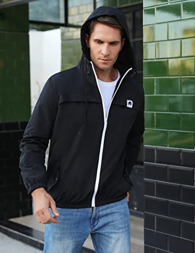 Wayleb Veste de Pluie Homme Capuche Coupe-Vent Homme Impermeable Légère Veste Imperméable Homme Pluie Longue Manteau de Pluie Homme avec Capuche Zippé pour Randonnée Voyage Camping Noir,XL - Image 5