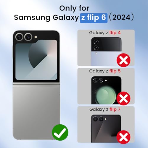 Image of Ruky for Z Flip 6 Case Built-in with Privacy Screen Protector, Black | Support Wireless Charging Full Body Cover Shockproof Hard PC Ultra-Thin Phone Case for Samsung Galaxy Z Flip 6, Black