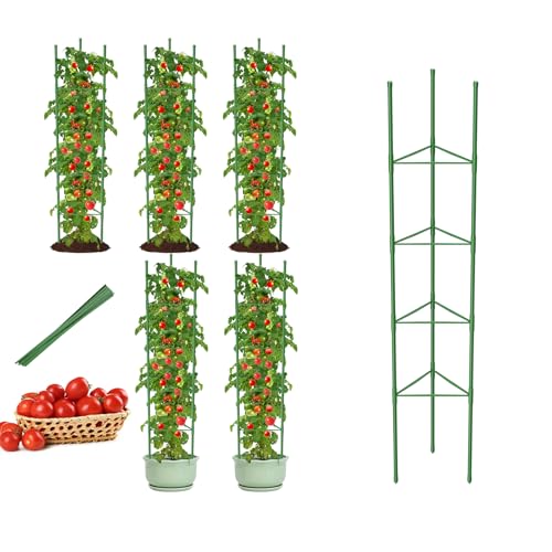 MYMULIKE Tomaten Rankhilfe 6 Stück, 130CM Pflanzenhalter für Tomate