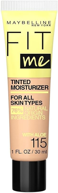 Hidratante facial com cor MAYBELLINE Fit Me, cobertura natural, tom 115
