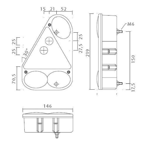 Aspöck Earpoint 3-7 pol komplett Set Leuchten und Kabel 6 Meter mit Abgang