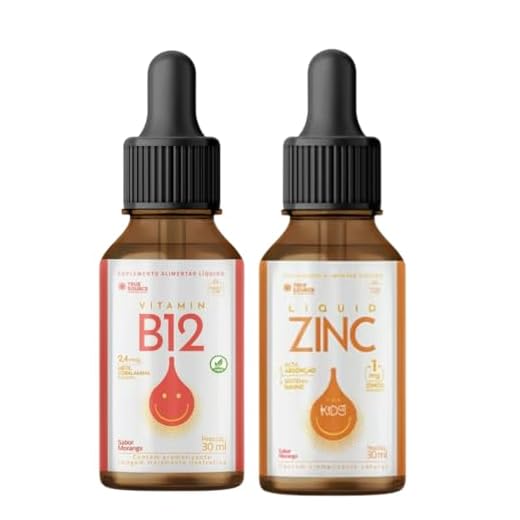 Combo Zinc Liquid Kids True Source Imunidade Desenvolvimento- 30ml e Vitamina B12 True Source Metilcobalamina Alta Absorção 30ml