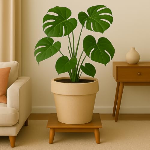 Image of Bigsmall Designed Plant Pots, Premium Durable Polymer Flower Pots for Indoor & Outdoor Plants - Lightweight, Stylish, and Weather-Resistant Garden Planters (Stemma-Sand Stone, 13 Inch)