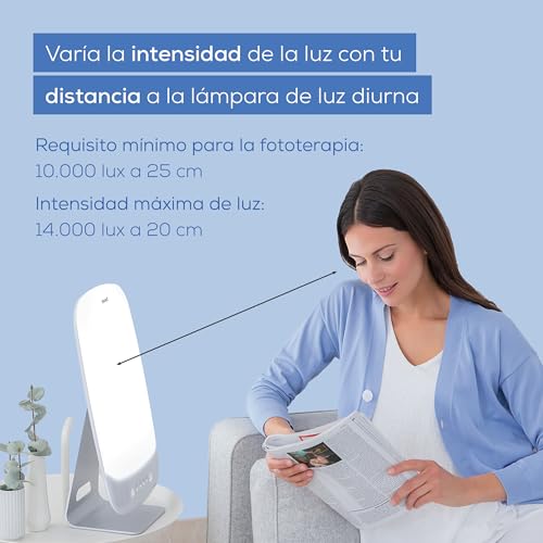 Miniatura 6 de Beurer Tl 95 Lámpara De Luz Diurna, Simulación De Luz Diurna, 14000 Lux, Dispositivo Médico, Lámpara De Luz Diurna Para Síntomas De Falta De Luz, Tecnología Led Sunlike , Con Regulador De Intensidad