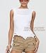 BNOOUIL Tight Tank Tops for Women Sexy Sheer Boat Neck Slim Fitted Cute Shirts Summer Sleeveless Night Out Tops White-M