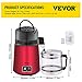 VEVOR Water Distiller, 4L Distilled Water Maker, Pure Water Distiller with Dual Temperature Displays, 750W Distilled Water Machine, Water Distillers for Home Countertop with Glass Container, Red