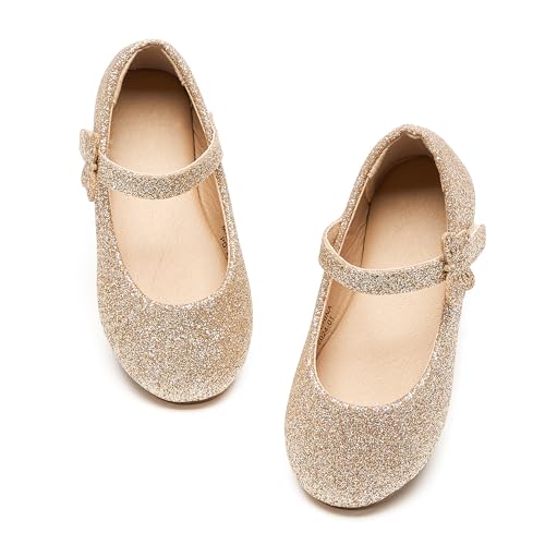 Image of PHIRAMIN Toddler Flower Girl Dress Shoes - Little Girl Mary Janes Flats Wedding