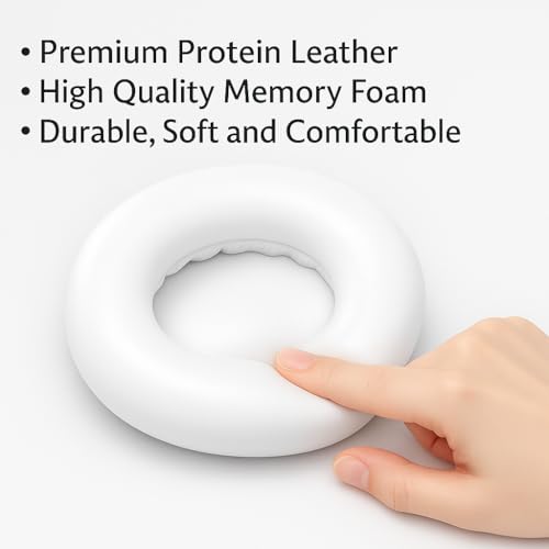 Almohadillas de Repuesto Premium para Bose QC45 – Cuero Proteico Suave y Espuma de Memoria – Aislamiento Mejorado del Ruido – Kit de Fácil Instalación, Paño de Limpieza (Blanco) miniatura 5