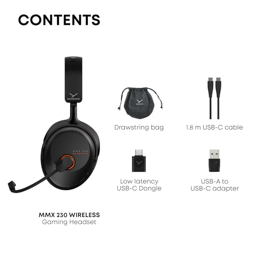 beyerdynamic MMX 230 Wireless Gaming Headset mit ANC und Bluetooth® 6.0, 60 Stunden Akkulaufzeit, ersetzbarem Akku, in schwarz - neues Update per App verfügbar