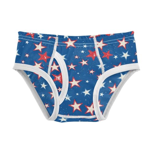 Wusikd Red White Blue Stars Boys' Underwear Cotton Boys Briefs Soft Toddler Underwear 2T