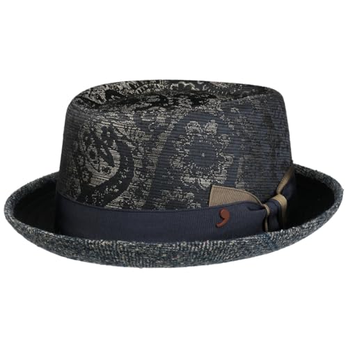 Alfonso D´Este Cappello Paisley Pork Pied’Este Uomo - Made in Italy da Musicista con Fodera Autunno/Inverno - M (56-57 cm) Blu Scuro