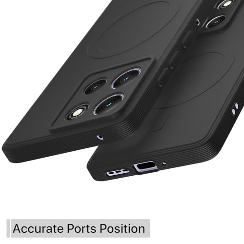Image of Pikkme Back Cover for Motorola Moto G86 Power 5G Soft Matte Silicone Mag-Safe Design (Mag-Safe Not Support) Camera Protection | Slim Fit Bumper Cover (Black)