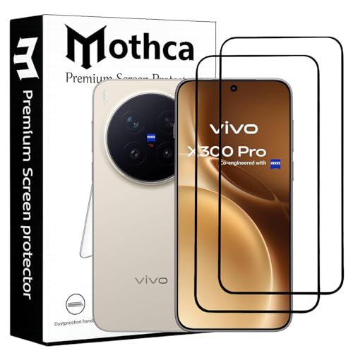 Image of Mothca Military-Grade Tempered Glass Screen Protector Compatible for Vivo X300 Pro with Edge to Edge Coverage - Case Friendly, Anti-Scratch & Bubble-Free Installation Kit (Pack of 2)