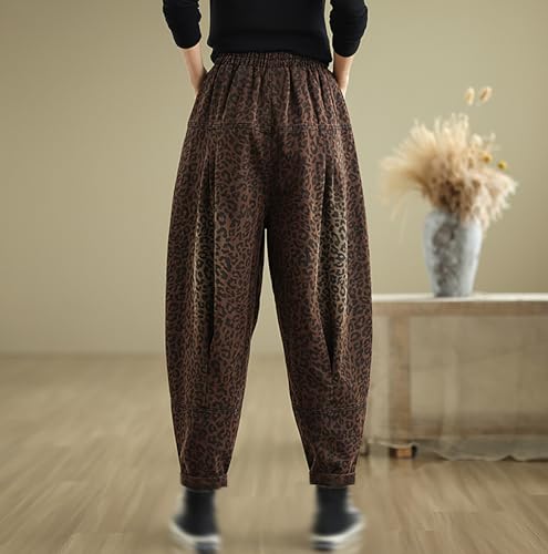 LAI MENG FIVE CATS Casual Women Barrel Jeans Baggy Denim Elastic High Waist Ankle Pants2