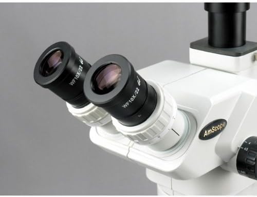Miniatura 6 de AmScope ZM-3TW3 Microscopio de zoom estéreo trinocular profesional, oculares EW10x y EW25x, aumento 2X-225X, objetivo de zoom 0.67X-4.5X,