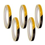 5 Stück Reflektierendes Klebeband, Warnstreifen Schwarz Orange