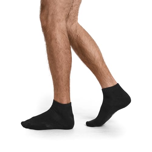 Jockey Men's Socks Men's Everyday Cotton Blend Low Cut Sock - 8 Pack, Black, 7-122