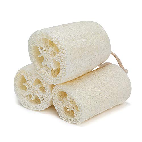 Loofah Sponge Natural Exfoliating Daily Skin Care,Body Puff Scrubber Remove Dead Skin Bath Sponge for Bath and Spa(white)