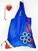 Reusable Shopping Tote Bag - Folded into a Strawberry - Royal Blue