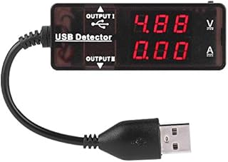Dual Display USB Detector Voltmeter Ammeter Voltage Current Meter Battery Capacity Tester Multifunctional Capacity USB Charger Current Power Electrical Tester (Single Color)