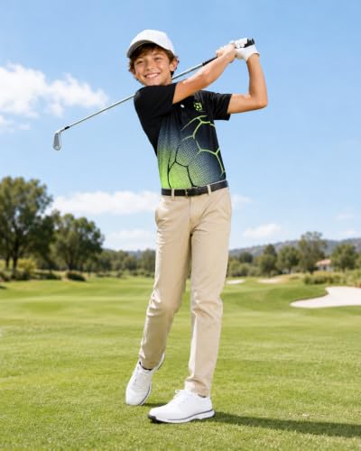 Image of uideazone Boys Polo Shirts Dry Fit Performance Golf Short Sleeve Casual School Uniform Size 5-14