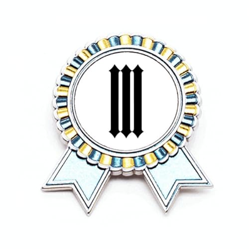 Broche chiffres romains trois en métal noir taille M