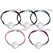 Suede Leather Bracelet with Blank Cabochons Bezel Tray for Handmade Crafts Adjustable Flat Rope Wristband Fit 0.78'' 20Pcs