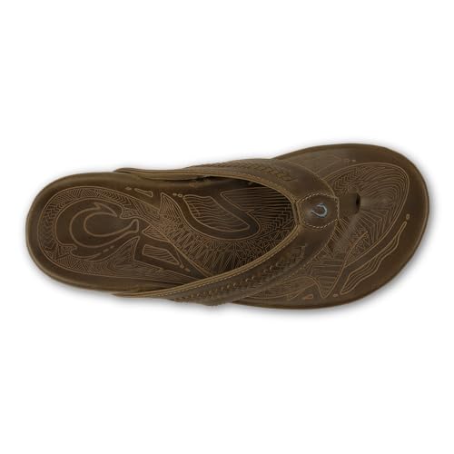 Image of OluKai Mea Ola Mano Men's Leather Sandals, Hand-Woven Hawaiian Strap