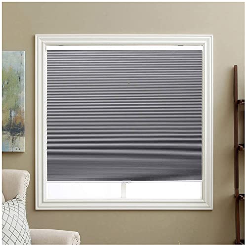 Persianas enrollables plisadas de bajo consumo con filtro de luz, color gris, 110 x 200 cm, color gris
