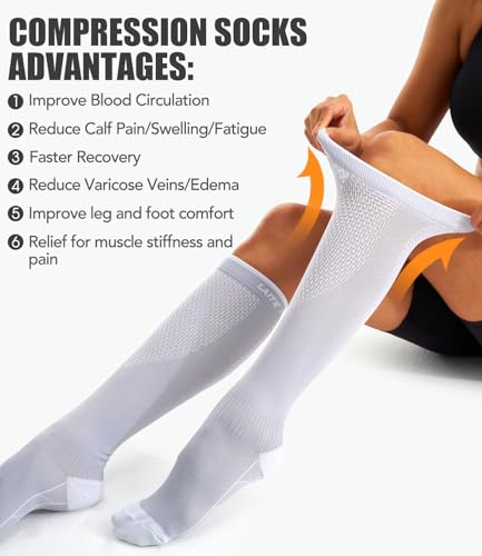 Image of Laite Hebe 3 Pack Medical Compression Sock-Compression Sock For Women and Men Circulation -Best for Running,Nursing,Athletic Sports