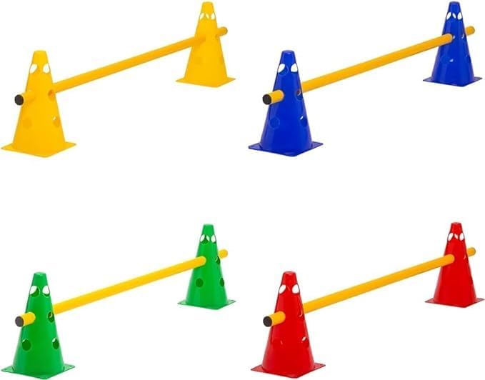 Ananya Sports 15" Cone Hurdle Set (10 Cone 5 Pole) (15 inch Cones with 2.5 feet Pole) Fitness and Agility Speed Training Adjustable-picture-28