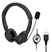 Produktbild KLHY Stereo USB Headset mit Mikrofon für PC, Noise Cancelling Mikrofon und Lautstärkeregler, Stereo-Sound Laptop kopfhörer für Skype/Call Center/Büro/Telefonkonferenzen/Online-Kurse usw.  Schwarz