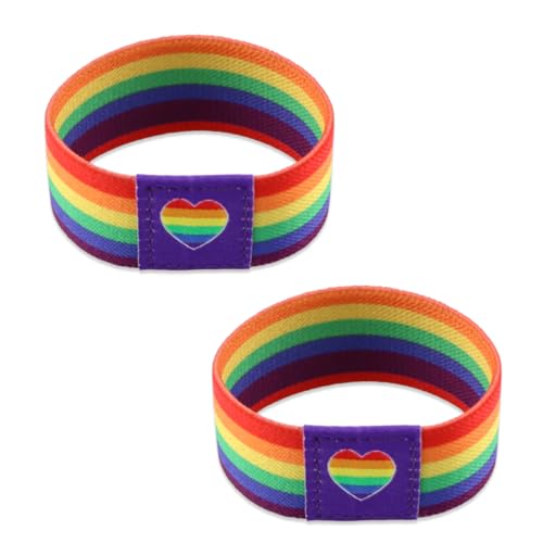 WUSJCOF 2 pcs Armband Pride Gay LGBTQ Regenbogen (Rainbow)