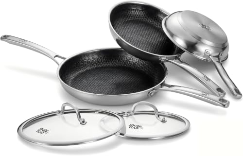 Image of OATOFP Non Stick Frying Pans Set with Lids, Hybrid Skillet Set Nonstick (8+9.97+12inch), Pans for cooking