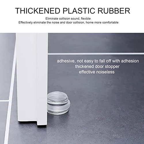 4 Peças Rolha de Porta Plástico Acrílico Transparente Formato Redondo Sem Perfuração para Sala de Es