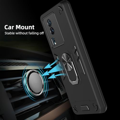 Image of NDCOM for iQOO Neo 7 Back Cover | Premium Protection iQOO Neo7 Back Cover | Enhanced Grip and Shock Absorption iQOO Neo 7 Cover | Ring Holder Case