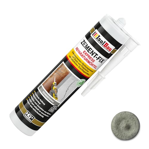 Isolbau Zement-Fix 1 x 300 ml Zementgrau Express Reperaturmörtel - Dichtungsmasse für Fugen & Risse im Innen- & Außenbereich, Kartusche Isolbau Zement-Fix 1 x 300 ml Zementgrau Express Reperaturmörtel - Dichtungsmasse für Fugen & Risse im Innen- & Außenbereich, Kartusche