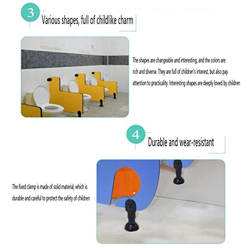 2PCS Kindergarten Toilet Baffle Privacy Partition, Children's Cartoon Privacy Screen Toilet Partition Waterproof Board Wood Divider Screen Public Health Partition (Color : 2PCS-White, Size : 60x70cm