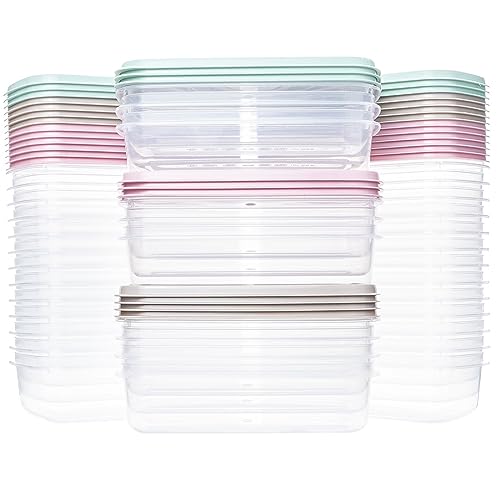QILZO Packung mit 36 ​​Lebensmittelbehältern aus Kunststoff, 250 ml, Babynahrungsbehälter, BPA-freie Behälter, mikrowellen- und spülmaschinenfest, Wiederverwendbarer Behälter