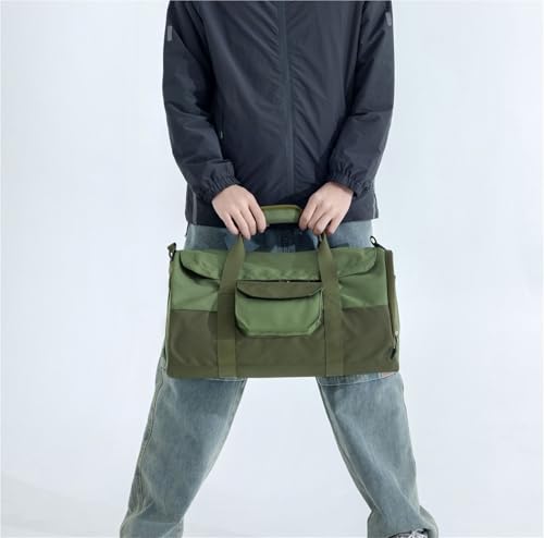 Canvas Large Capacity Men's And Women's Fitness Shoulder Travel Bag Dry And Wet Separation Handbag(Blue)3