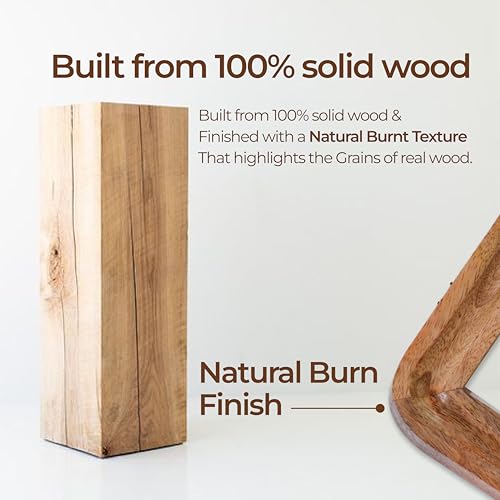 Image of Ikari Homes Solid Wood Photo Frame with Natural Burn Finish | Premium Unbreakable Plexiglass Picture Frame for Tabletop & Wall Hanging Display | Heavy Sturdy Frame with Artisan Craftsmanship