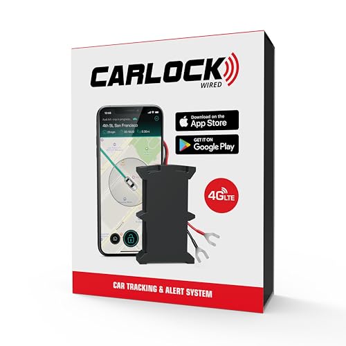 CARLOCK Wired Hidden GPS Car Tracker - 12-24v Battery, Anti Theft Car Device, 4G LTE, Instant Alerts, Easy Install, Multi-Network SIM, Real-Time Monitoring