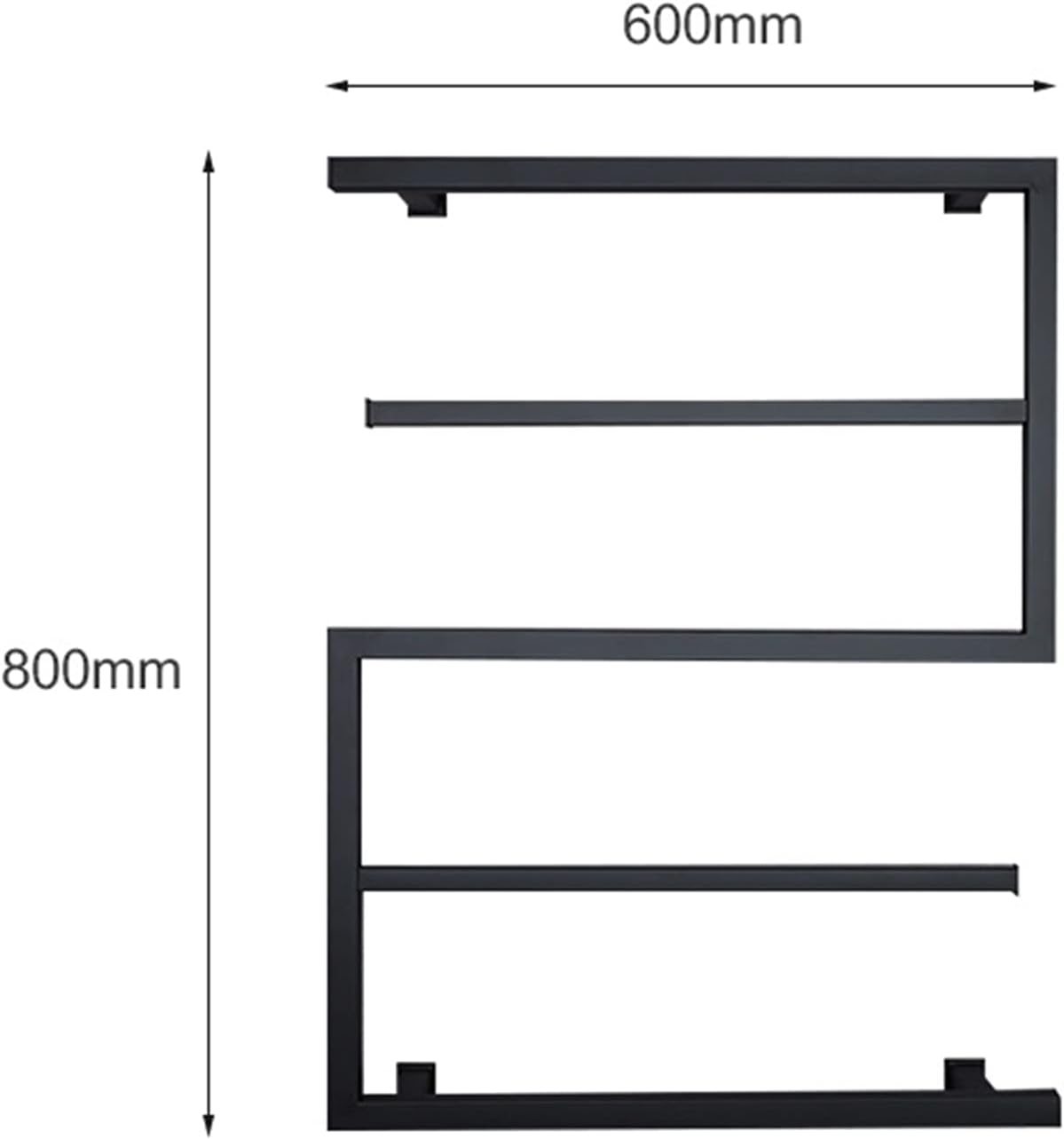 Towel Warmer Drying Rack Wall Mounted Electric Black Heated Towel Rack with 5 Bars, 89W 304 Stainless Steel Heated Towel Rail Radiator for Bathroom (Hardwired)