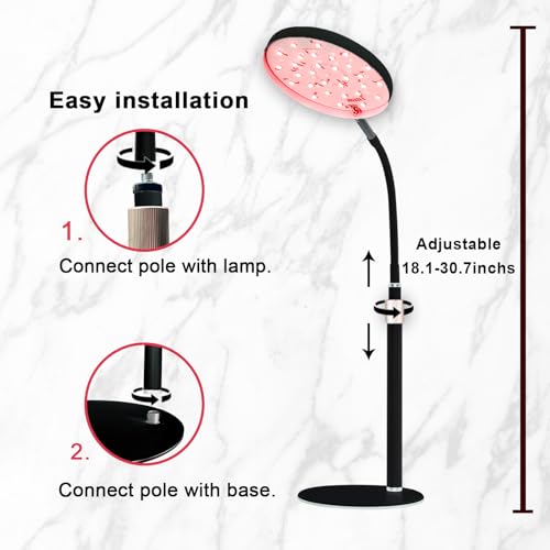 Akarishin Red Light Therapy Lamp for Face- Facial and Body Treatment with Adjustable Height Stand, 120 LEDs, 660nm, 850nm, 940nm - Alleviate Muscle Soreness, Skin Vitalit