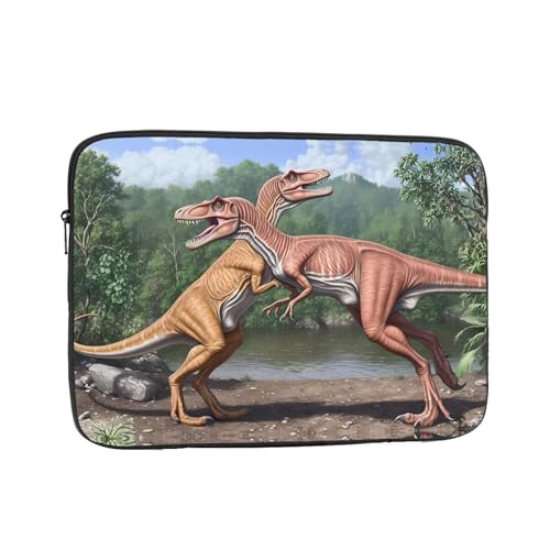 Dinosaur Duel Laptop Sleeve Case 10 Inch Suitable for Notebook Computer Tablet Traveling Carrying Simple Case