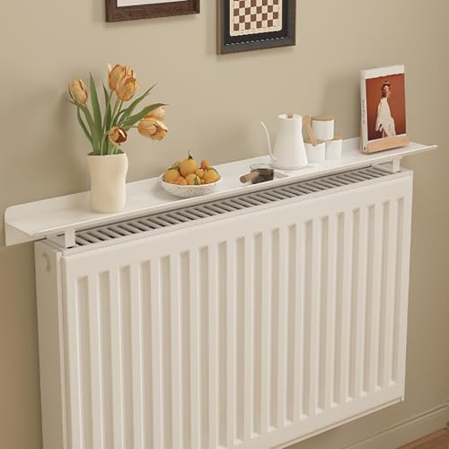 Étagère de radiateur blanche anti-trou : tablette flottante 40cm aluminium